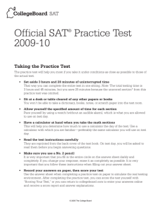 SAT #2 - Perfect Score Project