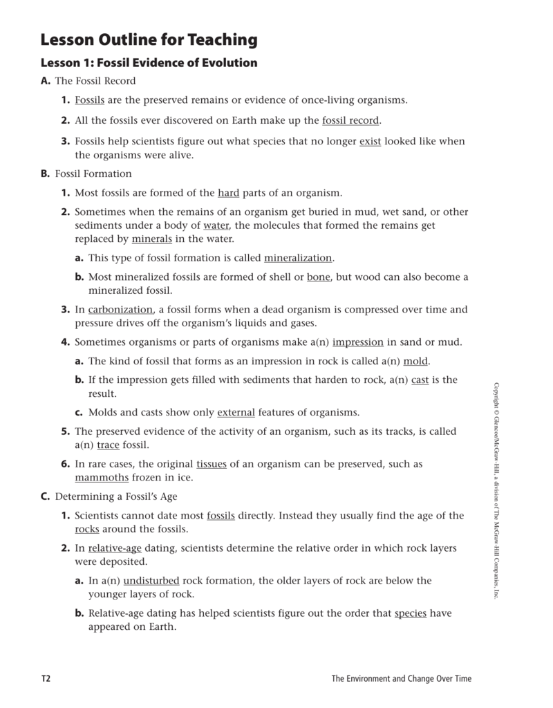 Dating The Fossil Record Worksheet Answers - Ivuyteq