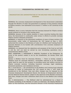 presidential decree no. 1694 - Overseas Workers Welfare