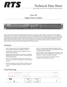 Zeus III Technical Data Sheet