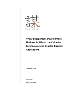 Avaya Engagement Development Platform Fulfills on the Vision for