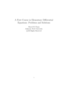 A First Course in Elementary Differential Equations