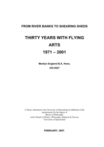 thirty years with flying arts 1971 – 2001 - UQ eSpace