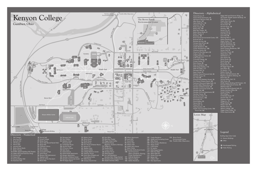 Kenyon College Campus Map