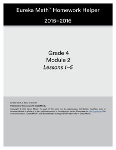 Grade 4 Module 2 Lessons 1–5 Eureka Math™ Homework Helper