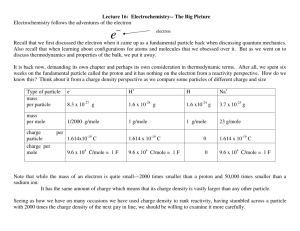 Lecture 16: Electrochemistry-- The Big Picture Electrochemistry