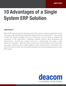 10 Advantages of a Single System ERP Solution