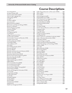 Course Descriptions - University Catalogs