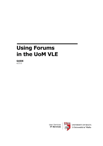 Using Forums in the UoM VLE
