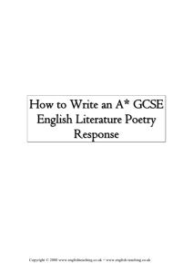 How to Write an A* GCSE English Literature Poetry Response