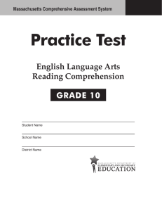 Grade 10 English Language Arts Practice Test 2013