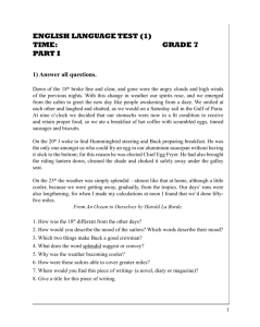 ENGLISH LANGUAGE TEST (1) TIME: GRADE 7 PART I