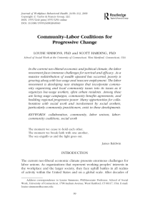 Community–Labor Coalitions for Progressive Change