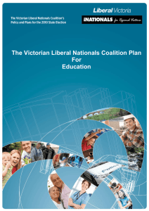 The Victorian Liberal Nationals Coalition Plan For Education