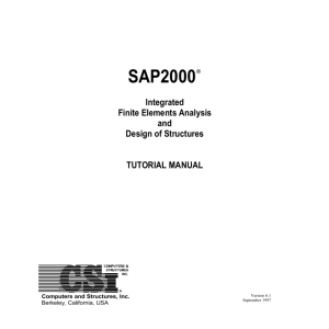 SAP2000 Tutorial Manual