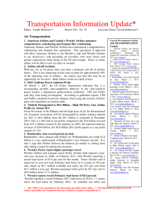 Transportation Information Update, March 2011