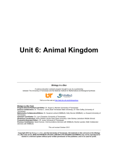 Unit 6: Animal Kingdom - Biology