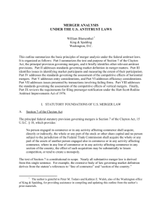 merger analysis under the us antitrust laws