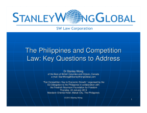 The Philippines and Competition Law