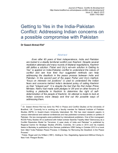 Getting to Yes in the India-Pakistan Conflict