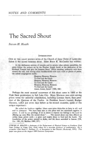 The Sacred Shout - Dialogue: A Journal of Mormon Thought