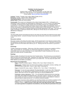 FILM 20A: The Film Experience Fall 2008, UC Santa Cruz Professor