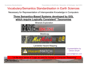 Vocabulary/Semantics Standardisation in Earth Sciences