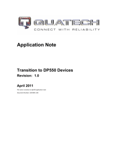 Application Note Transition to DP550 Devices Revision
