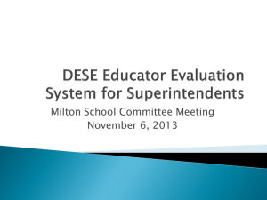 DESE Educator Evaluation System for Superintendents Presentation