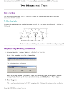 Two Dimensional Truss