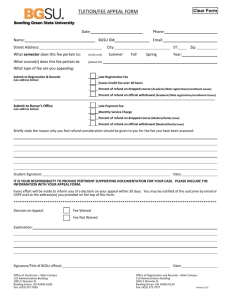 tuition/fee appeal form - Bowling Green State University