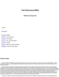 The Poisonwood Bible - Brownsville Independent School District