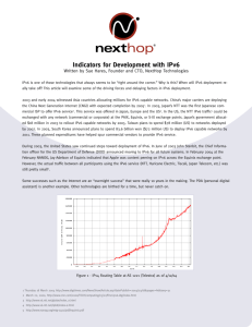 Indicators for Developing with IPv6