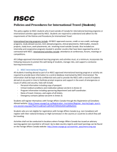Policies and Procedures for International Travel (Students)