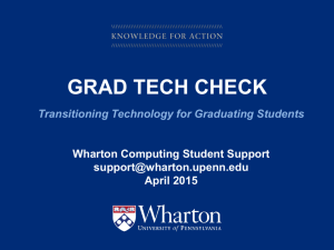 Playing it Safe - Wharton Computing Student Support