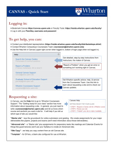 CANVAS - Quick Start - Help for Faculty and Staff