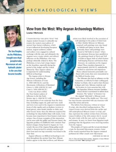 View from the West: Why aegean archaeology Matters