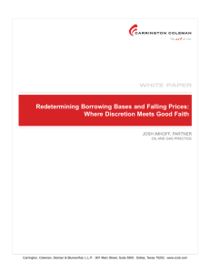 Redeterminig Borrowing Bases - Carrington, Coleman, Sloman