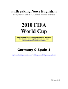 ESL Lesson: Germany 0 Spain 1
