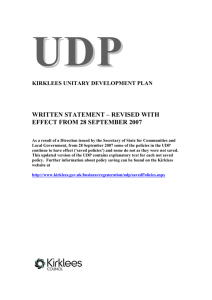 Kirklees Unitary Development Plan (UDP) Chapter 8, Transport