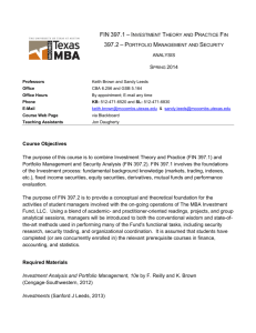 FIN 397.1 - McCombs School of Business