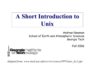 A Short Introduction to Unix