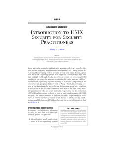 Introduction to UNIX Security for Security Practitioners