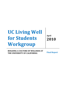 UC Living Well - April 2010 Report - University of California | Office