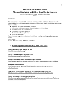 Resources for Parents about Alcohol, Marijuana and Other Drug
