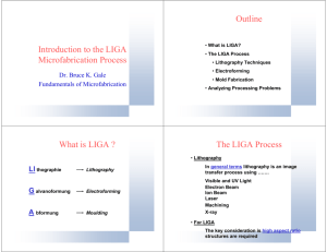 Introduction to the LIGA Microfabrication Process Outline What is