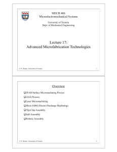 Lecture 17: Advanced Microfabrication Technologies