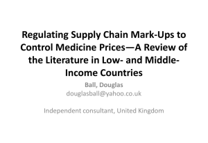 Regulating Supply Chain Mark-Ups to Control Medicine Prices—A