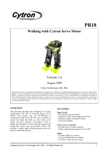 Walking with Cytron Servo Motor