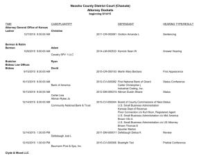 Neosho County District Court (Chanute) Attorney Dockets